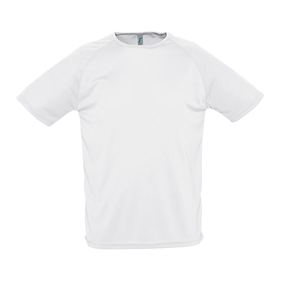 T-SHIRT PERSONNALISÉ RESPIRANT HOMME 'SPORTY' BLANC 140 GR/M²