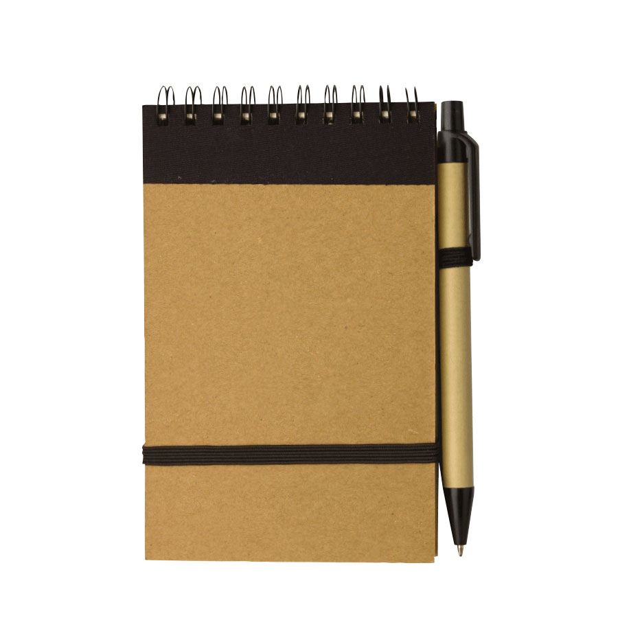 BLOC-NOTES AVEC STYLO RECYCLES 'PAPYRUS' NON LIGNÉ