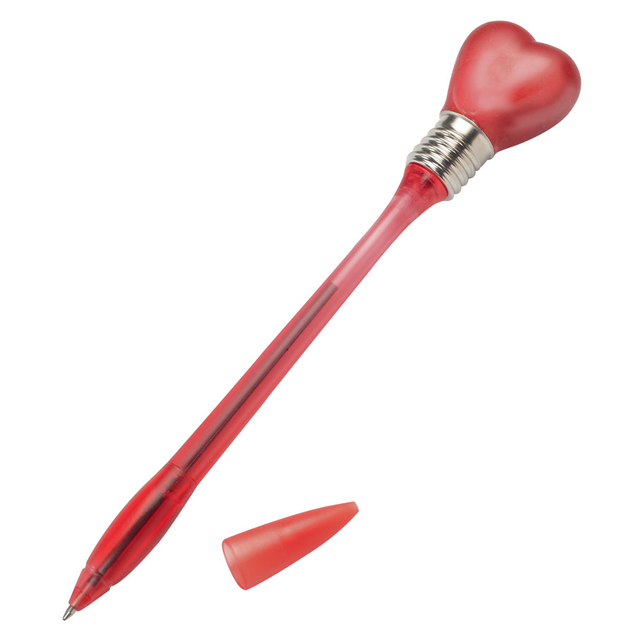 STYLO PUBLICITAIRE EMBOUT LUMINEUX EN FORME DE COEUR 'ROMEO'