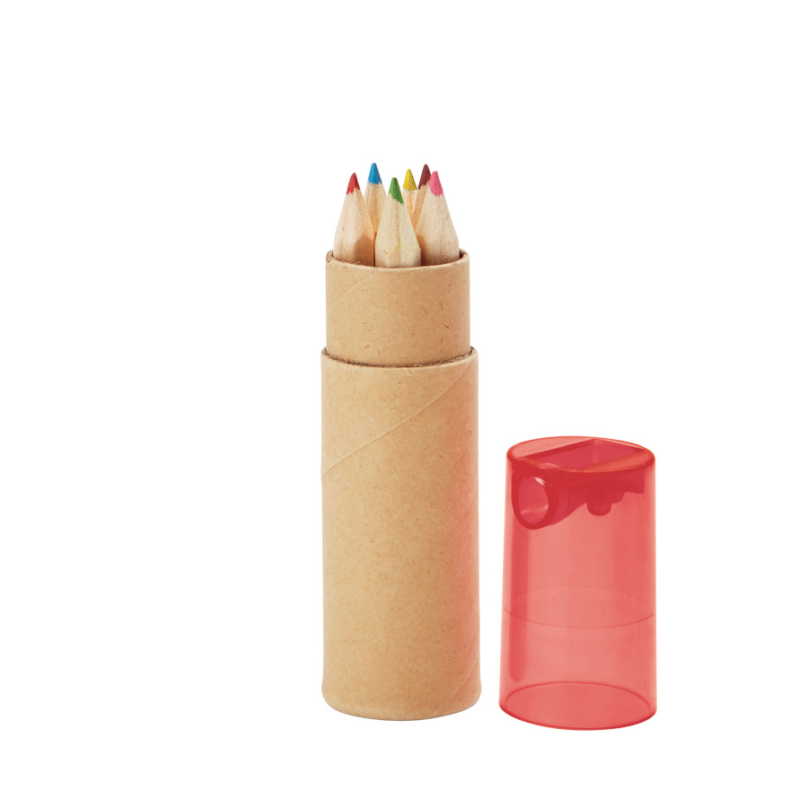 SET DE 6 CRAYONS DE COULEUR AVEC TAILLE-CRAYON 'ANDORRE'