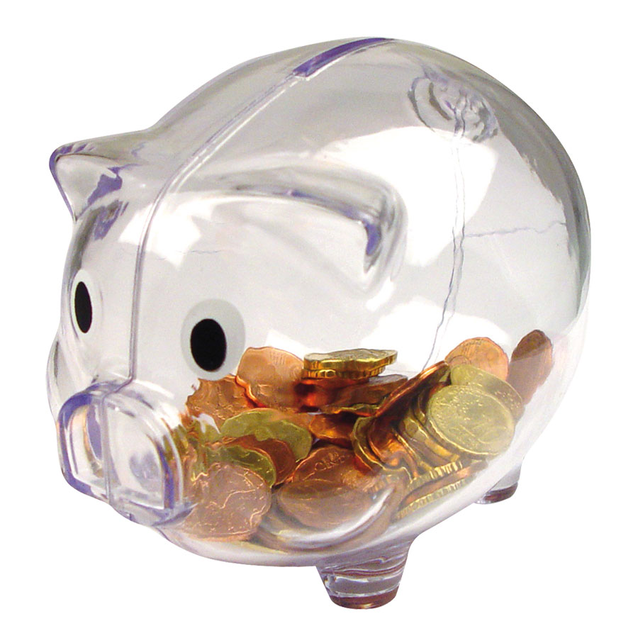 TIRELIRE PUBLICITAIRE TRANSPARENTE 'NOUF'