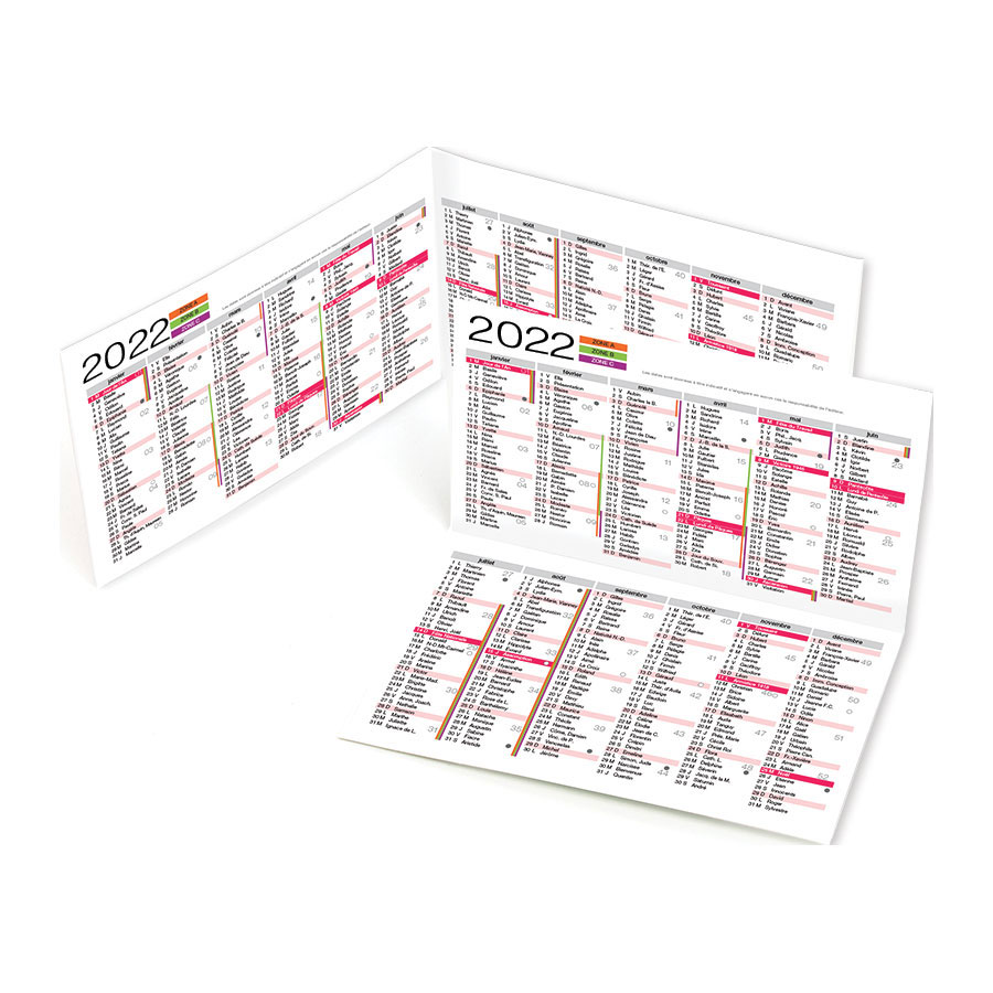 CALENDRIER DOUBLE DE POCHE 'TINY'