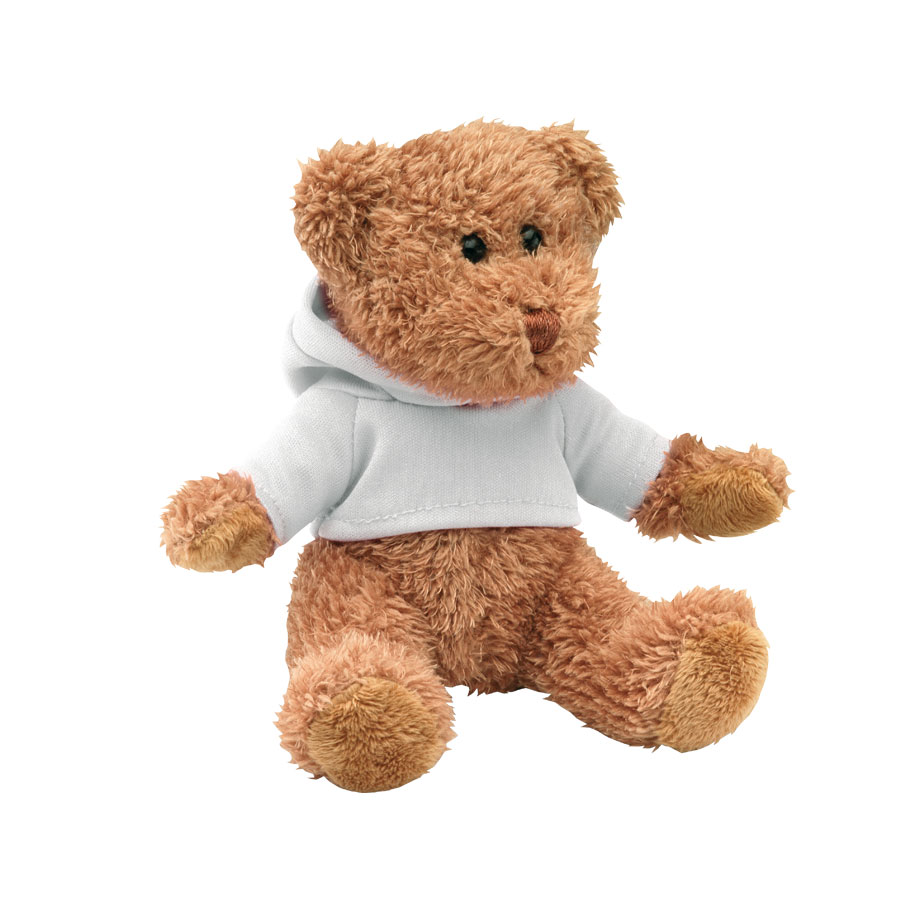 PELUCHE OURSON PERSONNALISABLE AVEC SWEAT CAPUCHE 'TEDDY'