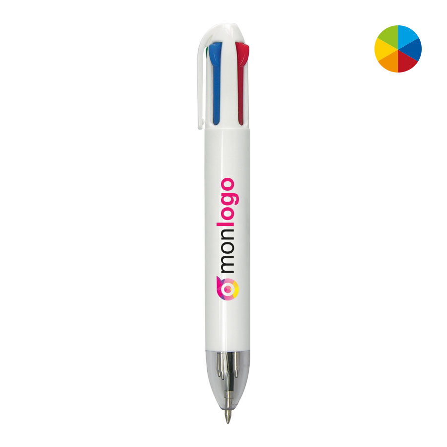 LOT DE 500 STYLOS BILLE 4 COULEURS 'REIMS' - PERSONNALISATION QUADRICHROMIE