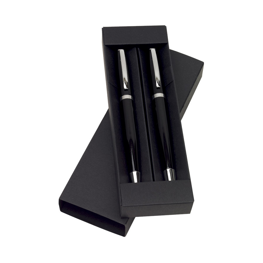 PARURE STYLO BILLE ET ROLLER GRAVÉS 'COURBEVOIE'