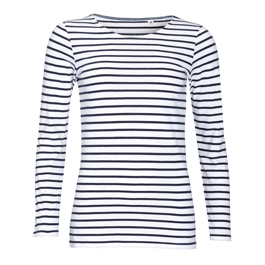 MARINIÈRE PUBLICITAIRE COL ROND FEMME 'MARINE' 150GR/M²