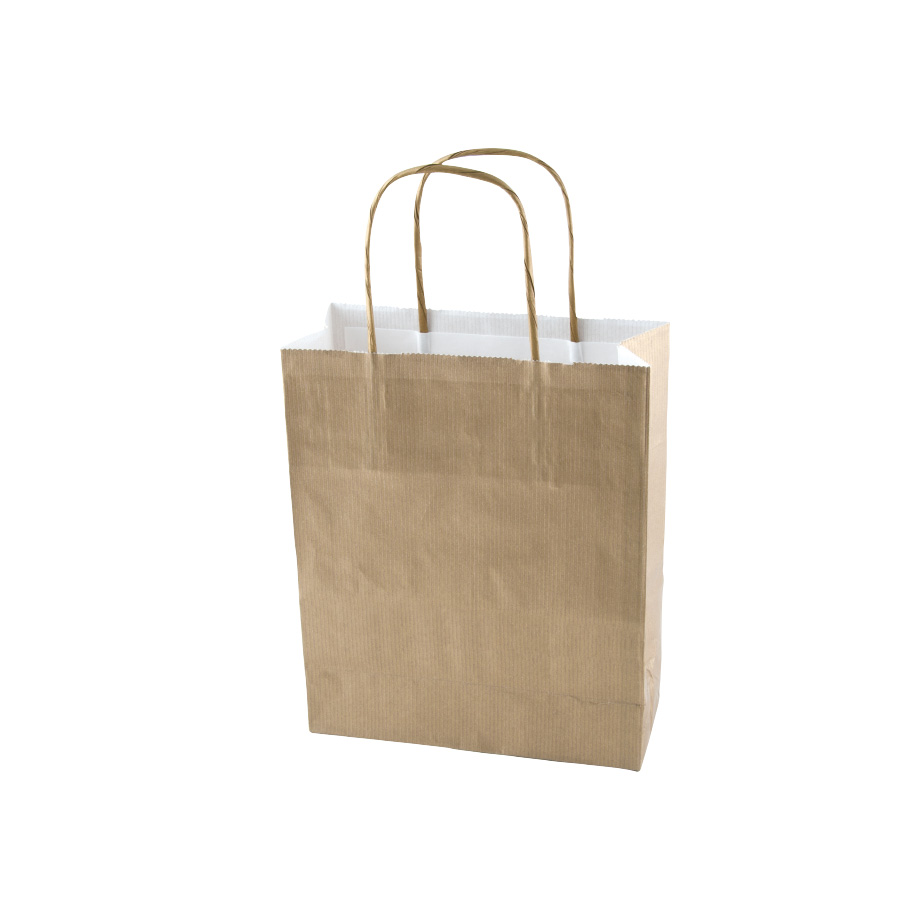 SAC PAPIER KRAFT PUBLICITAIRE ANSES TORSADEES 'CUBANO' 22X31X10 cm 90 GR/M²