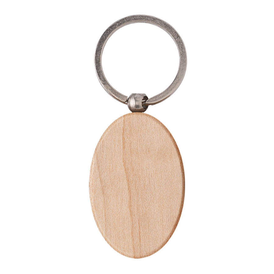 PORTE-CLES OVALE EN BOIS 'WOODIE'