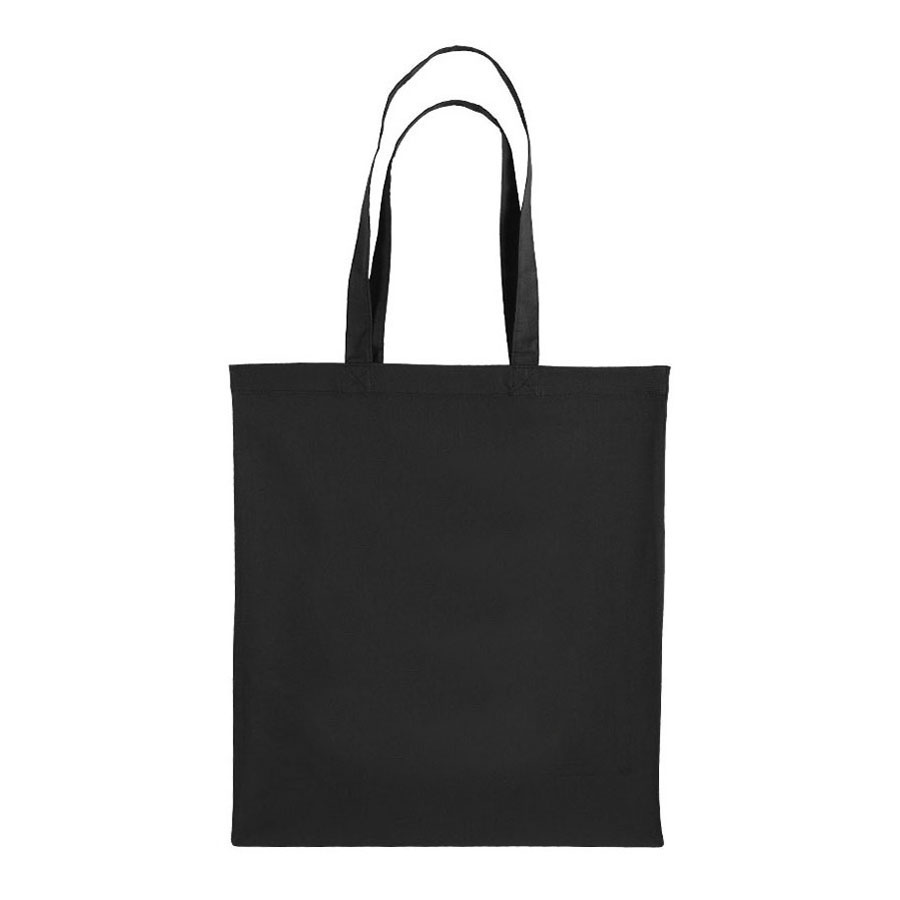 SAC SHOPPING ANSES LONGUES NOIR BIO 'MARIETA' 150 GR/M²