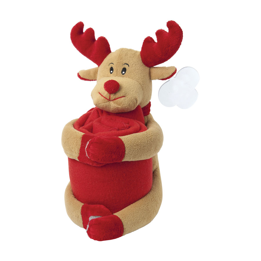 PELUCHE DE NOËL AVEC PLAID POLAIRE PUBLICITAIRE 'JACQUOT'