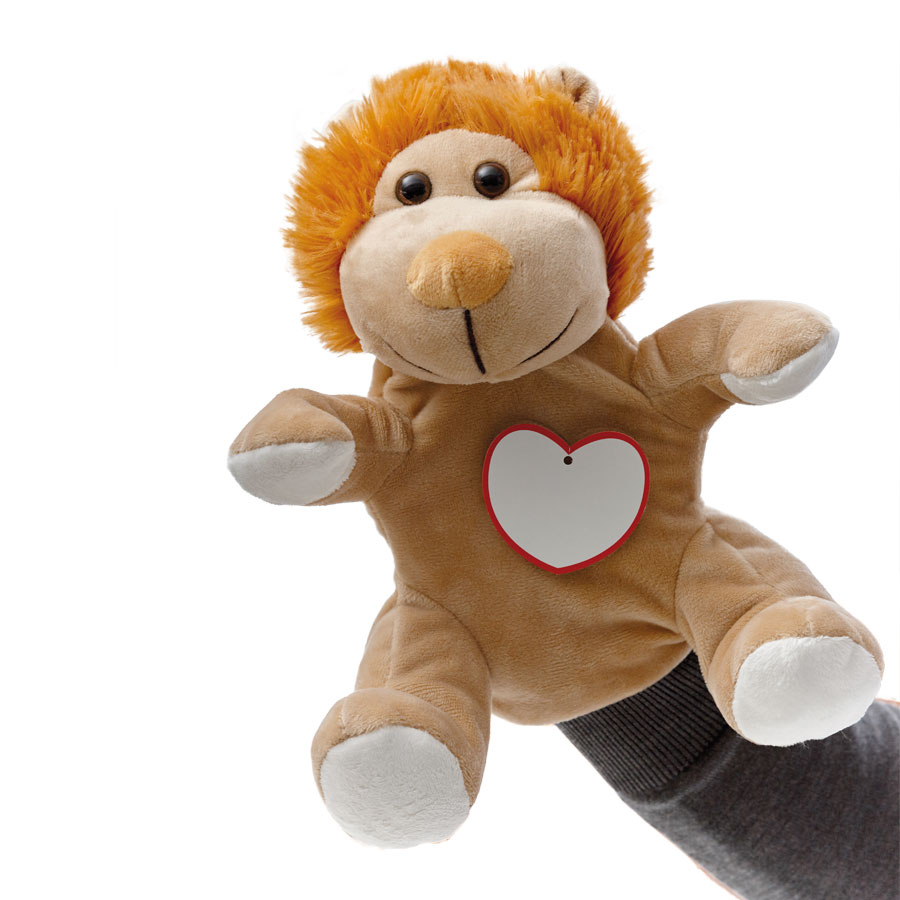 MARIONNETTE PELUCHE LION PERSONNALISABLE 'GABI'
