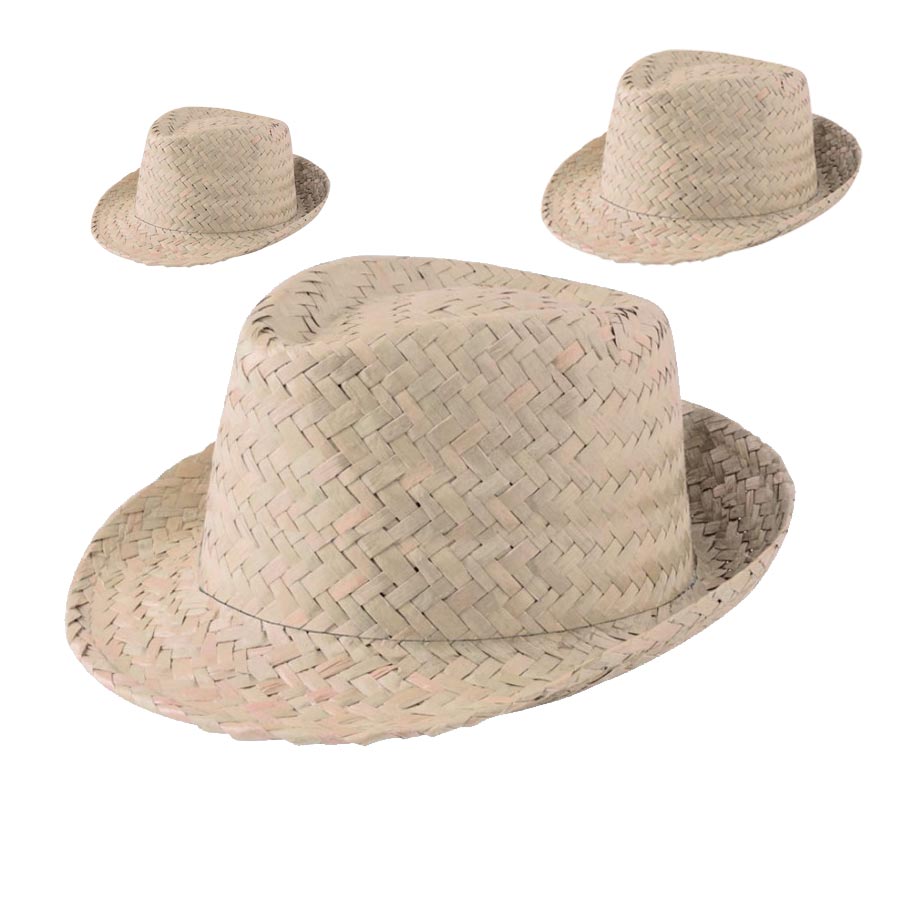 LOT DE 100 CHAPEAUX DE PAILLE PROMOTIONNELS 'BRAZ' - DÉSTOCKAGE