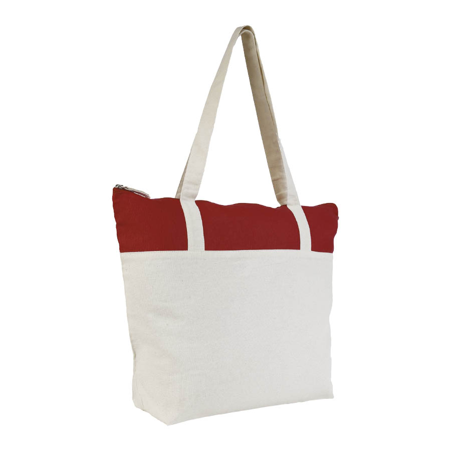 SAC SHOPPING ZIPPÉ EN COTON BICOLORE 'CALGARY' 220 GR/M²