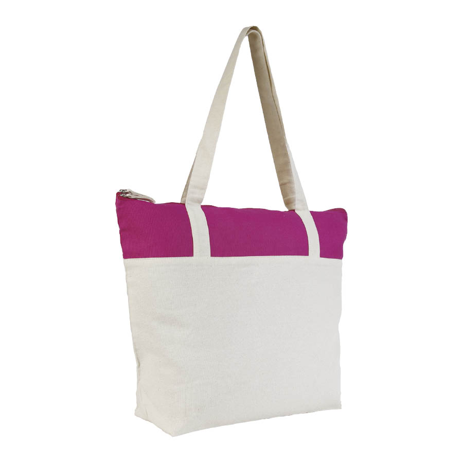 SAC SHOPPING ZIPPÉ EN COTON BICOLORE 'CALGARY' 220 GR/M²