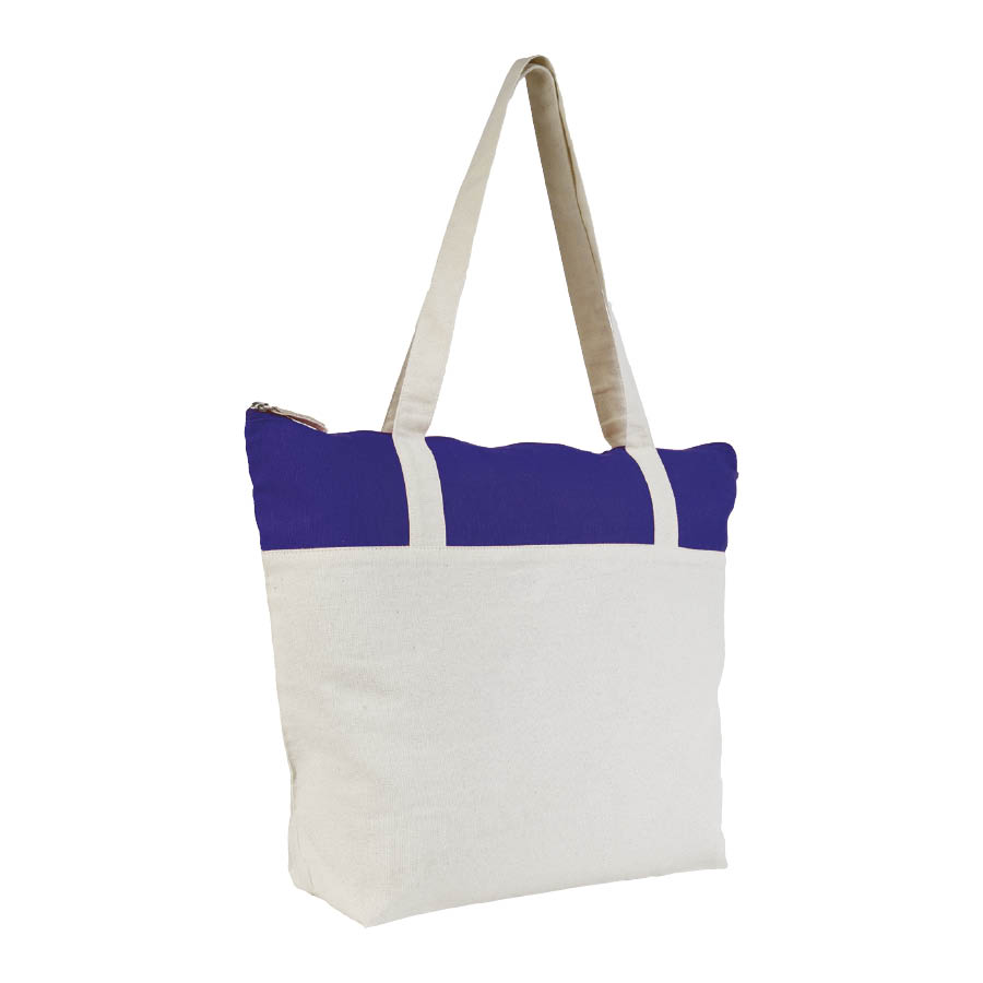 SAC SHOPPING ZIPPÉ EN COTON BICOLORE 'CALGARY' 220 GR/M²