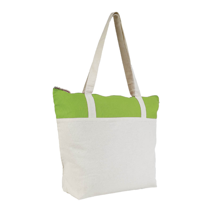 SAC SHOPPING ZIPPÉ EN COTON BICOLORE 'CALGARY' 220 GR/M²