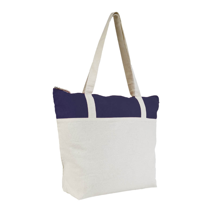 SAC SHOPPING ZIPPÉ EN COTON BICOLORE 'CALGARY' 220 GR/M²