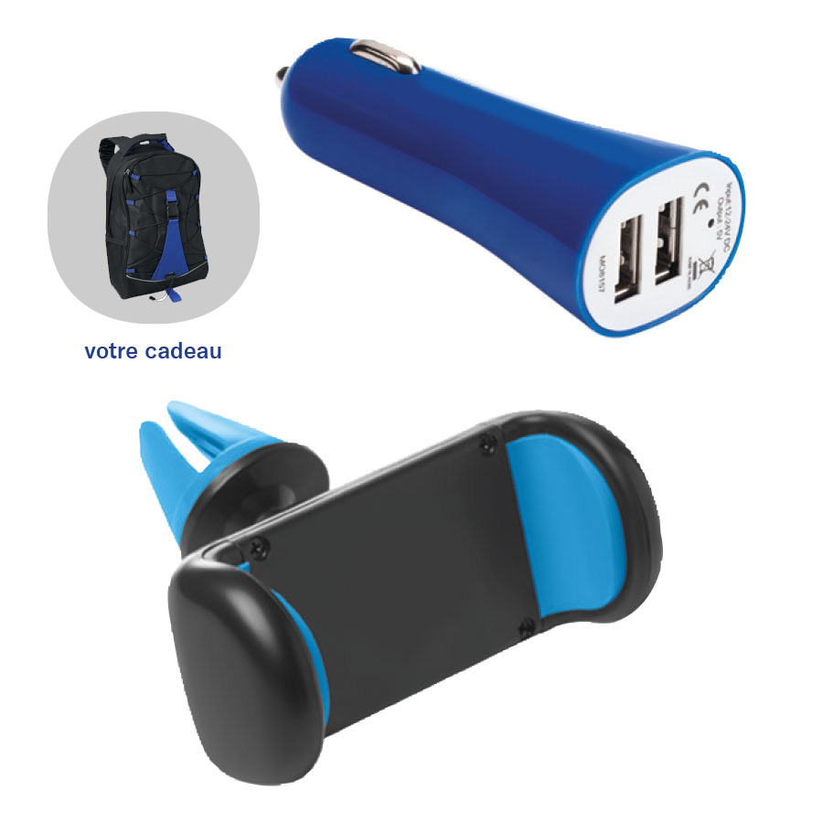 LOT PUBLICITAIRE 100 SUPPORTS TELEPHONE ET CHARGEURS USB AVEC VOTRE CADEAU
