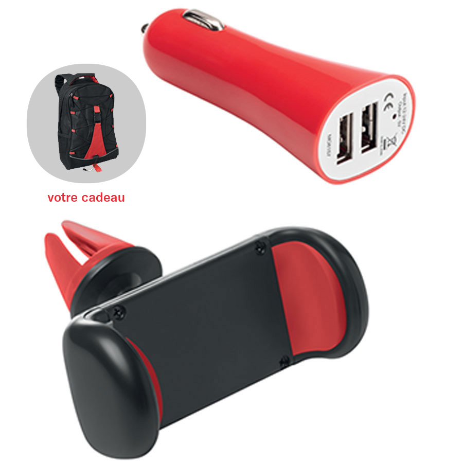 LOT PUBLICITAIRE 100 SUPPORTS TELEPHONE ET CHARGEURS USB AVEC VOTRE CADEAU