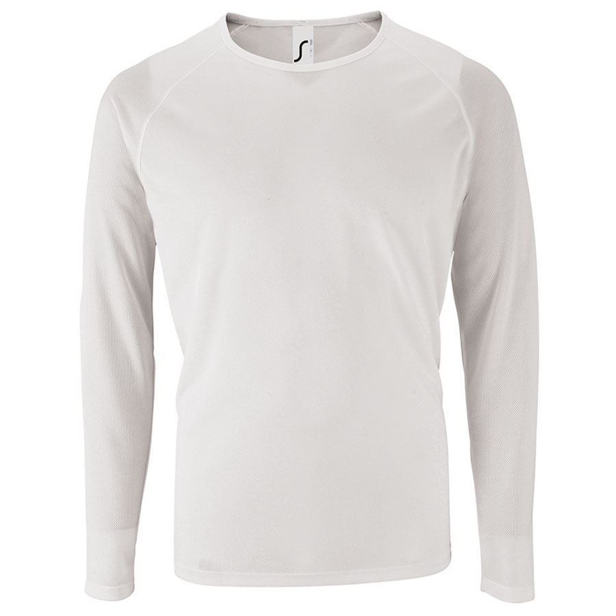 T-SHIRT SPORTIF MANCHES LONGUES PUBLICITAIRE HOMME 'KOURY' 140 GR/M² BLANC