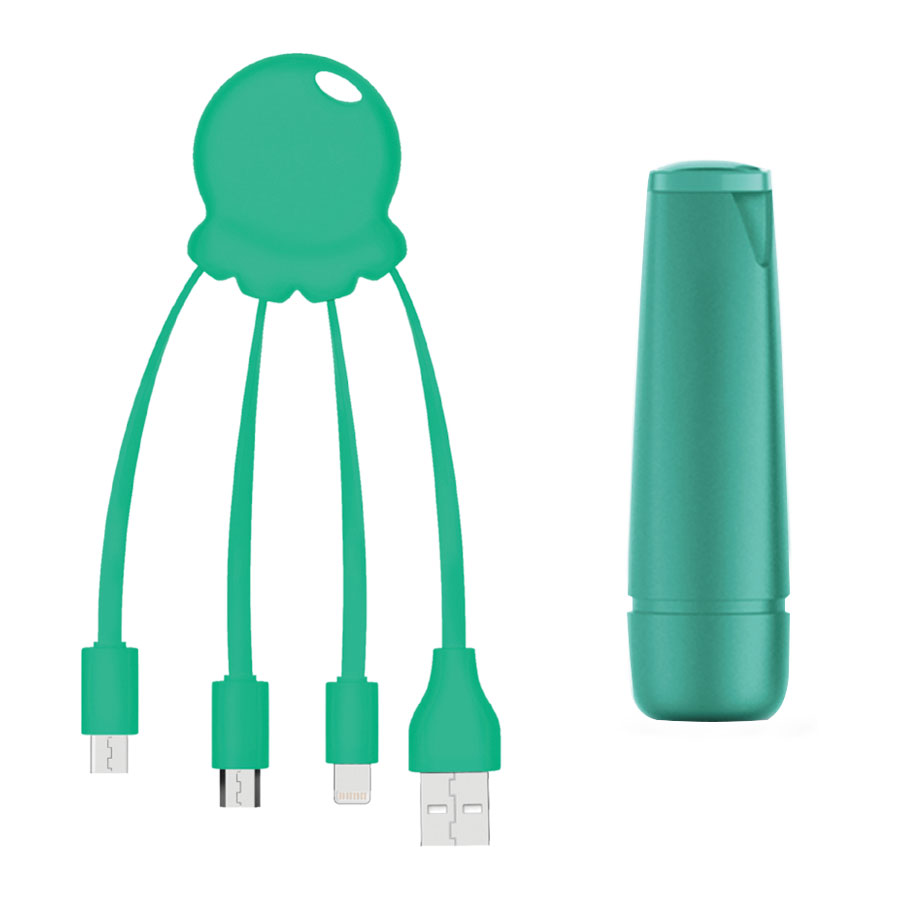 BATTERIE DE SECOURS 2600 MAH ET CABLE DE CHARGE PUBLICITAIRES XOOPAR® 'OCTOPUS POWER'