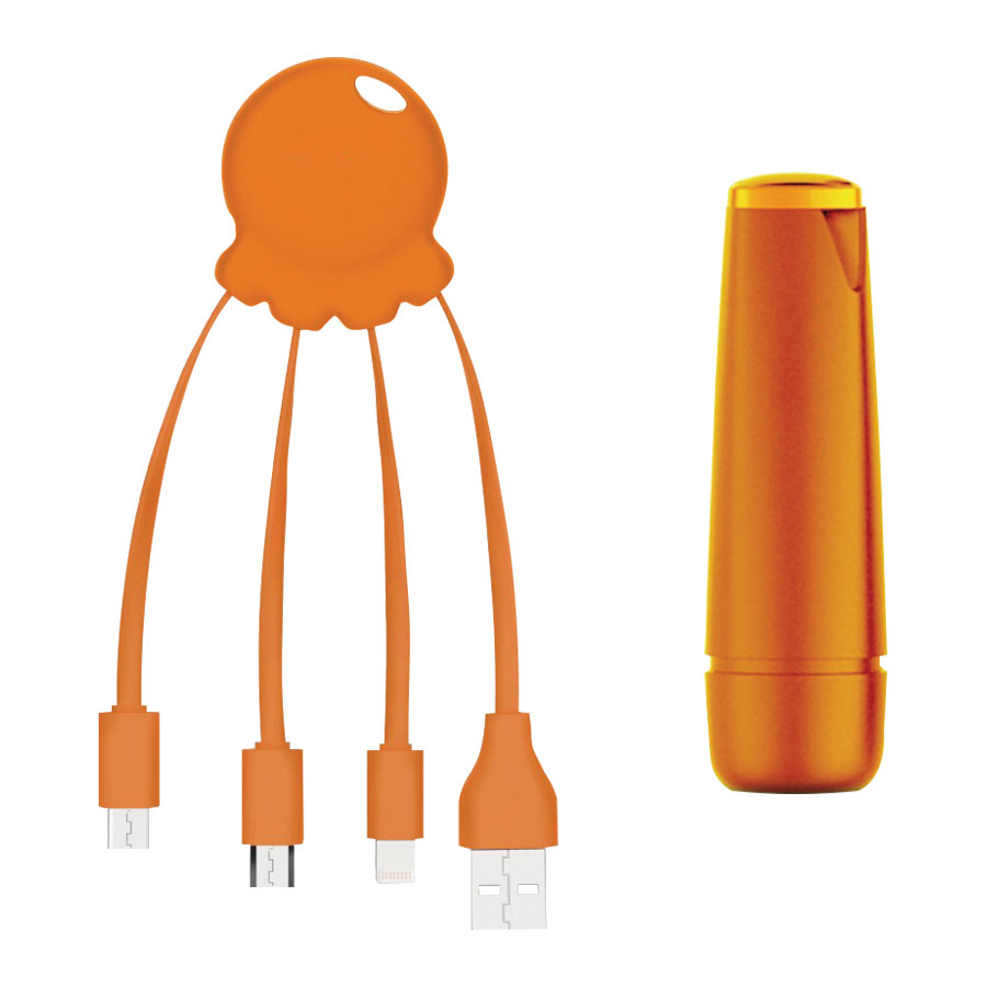 BATTERIE DE SECOURS 2600 MAH ET CABLE DE CHARGE PUBLICITAIRES XOOPAR® 'OCTOPUS POWER'