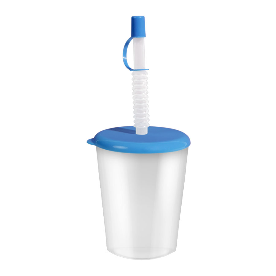 GOBELET PUBLICITAIRE RÉUTILISABLE AVEC COUVERCLE ET PAILLE 'ORIANNE'