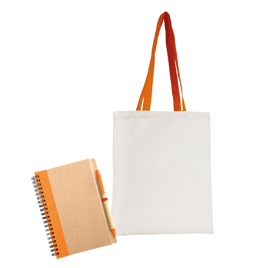 LOT DE 50 SACS AURIANA + 50 CARNETS AVEC STYLO RAMSES