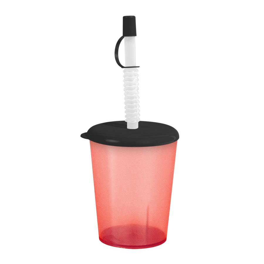 GOBELET PUBLICITAIRE RÉUTILISABLE AVEC COUVERCLE ET PAILLE 'ORIANNE'