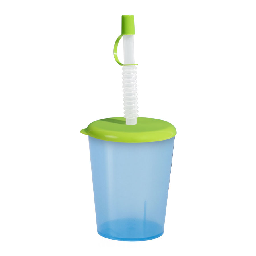 GOBELET PUBLICITAIRE RÉUTILISABLE AVEC COUVERCLE ET PAILLE 'ORIANNE'