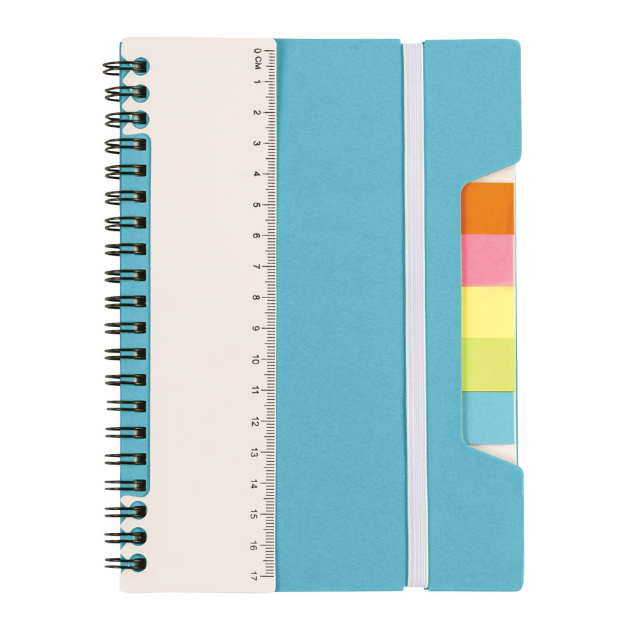 CARNET PUBLICITAIRE À SPIRALES AVEC MEMOS ET REGLE 'SCOTTY'