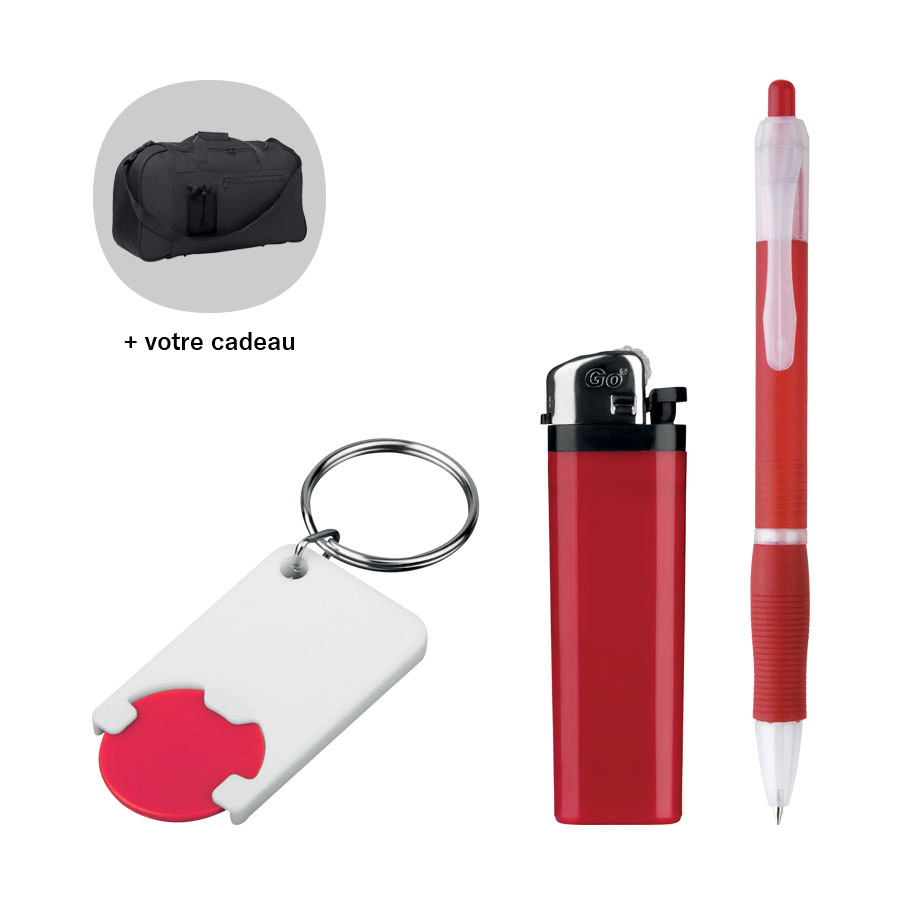 LOT PUBLICITAIRE 400 STYLOS ALASSIO + 300 BRIQUETS URANUS + 300 PORTE-CLES TOKEN + 1 CADEAU