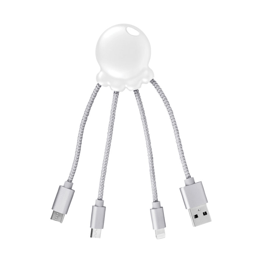 CÂBLE DE CHARGE PUBLICITAIRE MÉTALLIQUE 4EN 1 'OCTOPUS' XOOPAR®