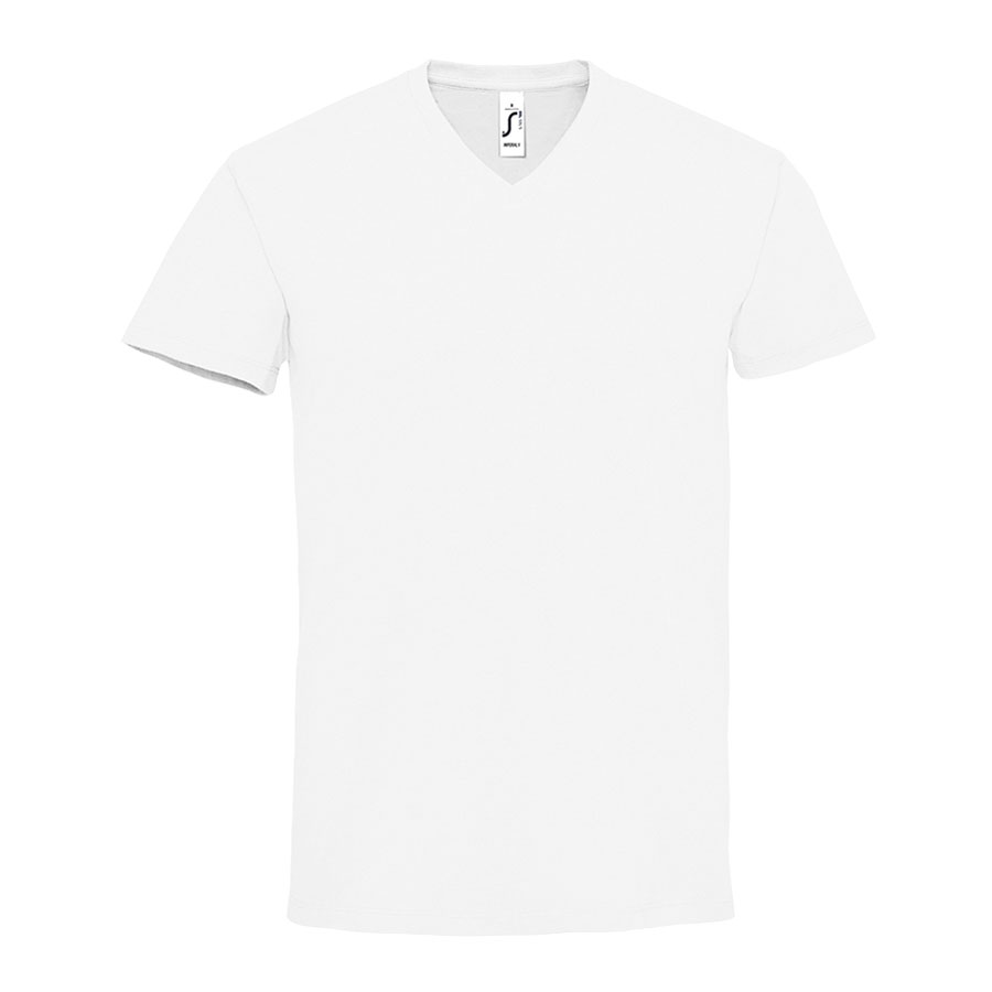 TEE-SHIRT BLANC HOMME PUBLICITAIRE COL V 'IMPERIAL V'