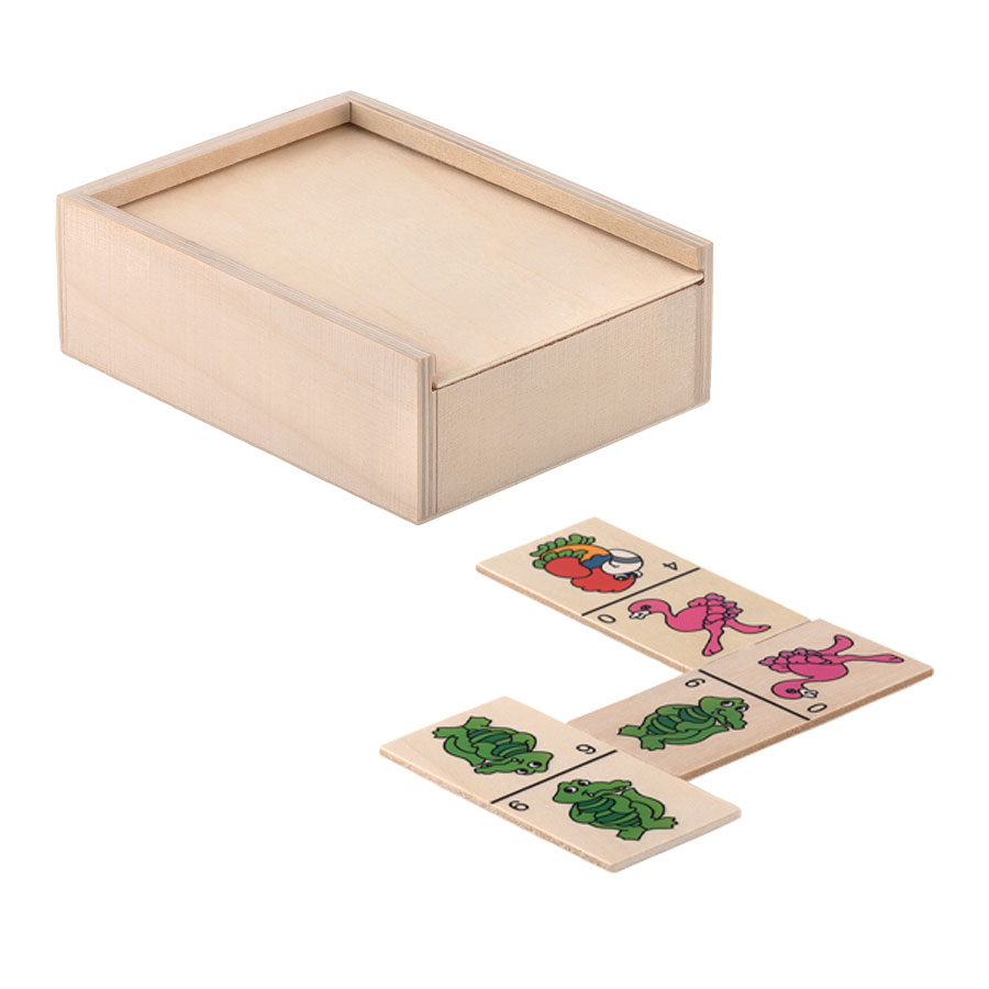 JEU DE DOMINO PERSONNALISÉ EN BOIS 'ANIMIO'