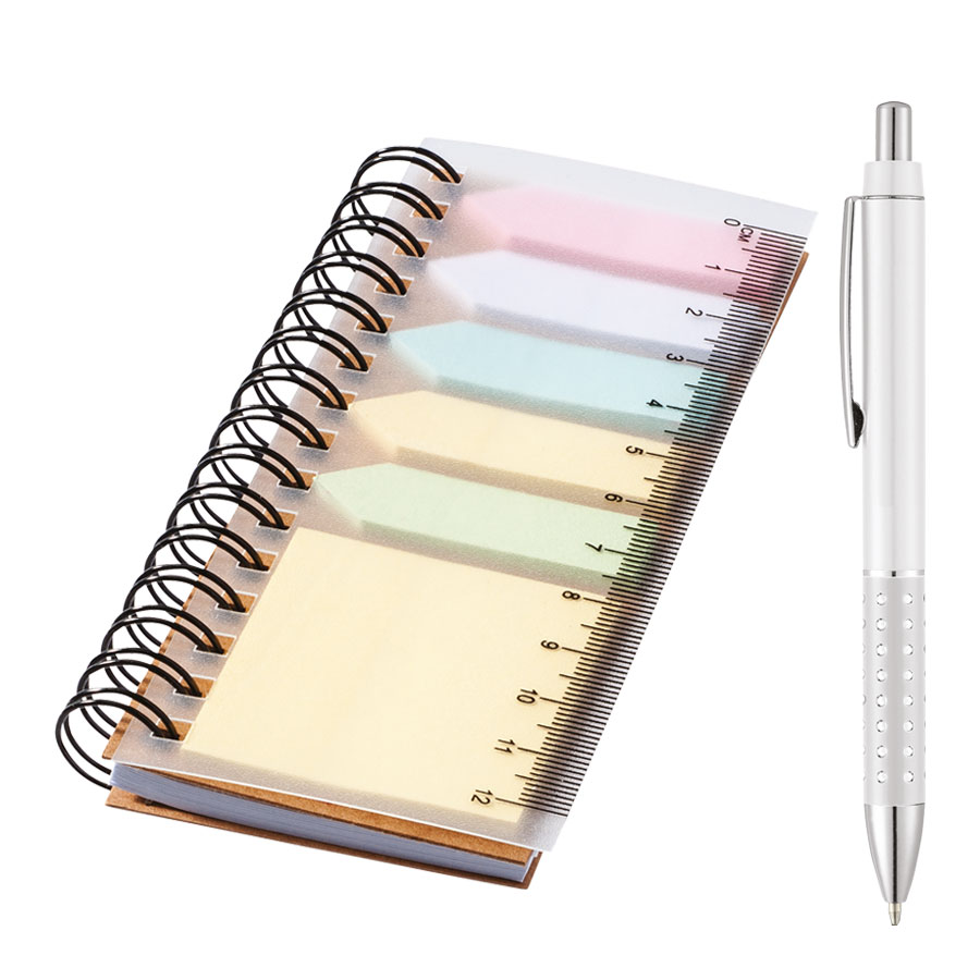 LOT DE 150 BLOCS-NOTE 'INDEX' + 150 STYLOS 'MORELIA'