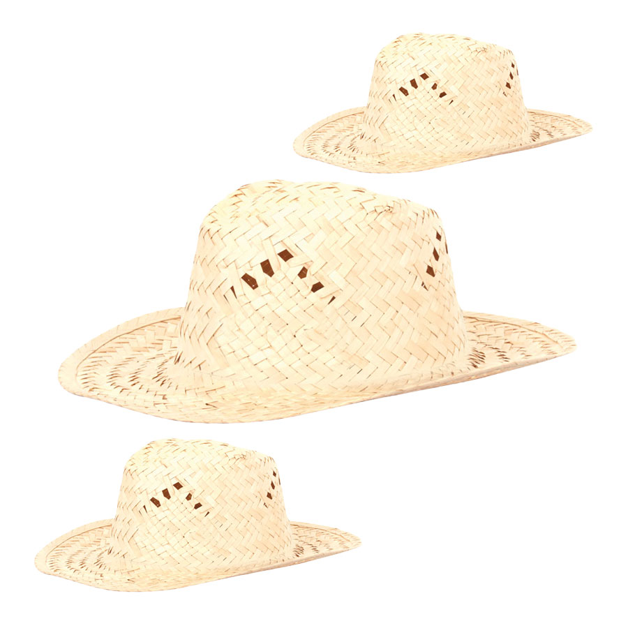 LOT DE 100 CHAPEAUX EN PAILLE MIXTES 'LUA'