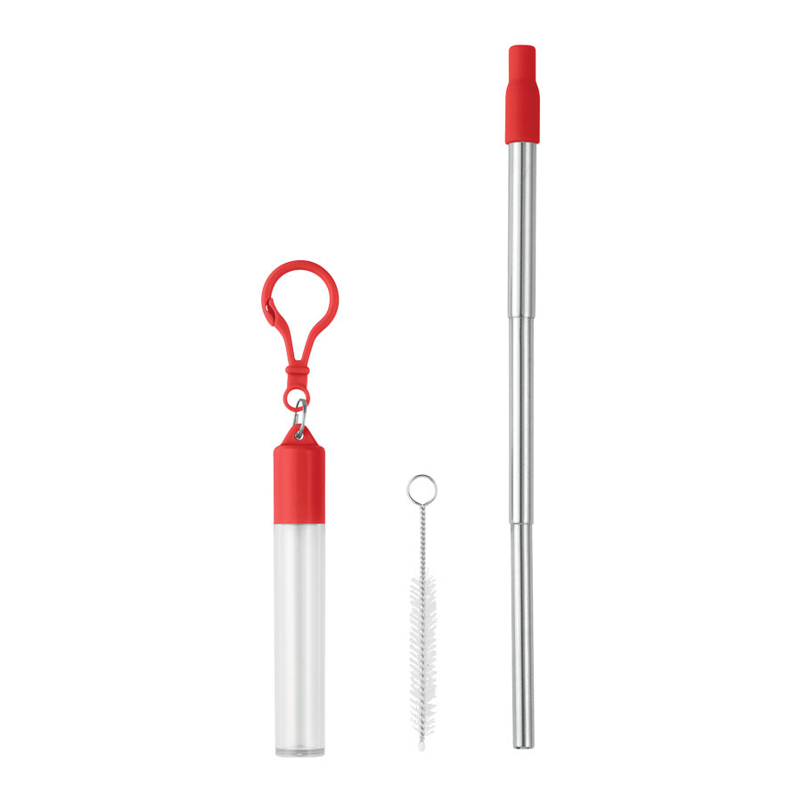 PAILLE TELESCOPIQUE EN METAL PUBLICITAIRE 'YAUCO'