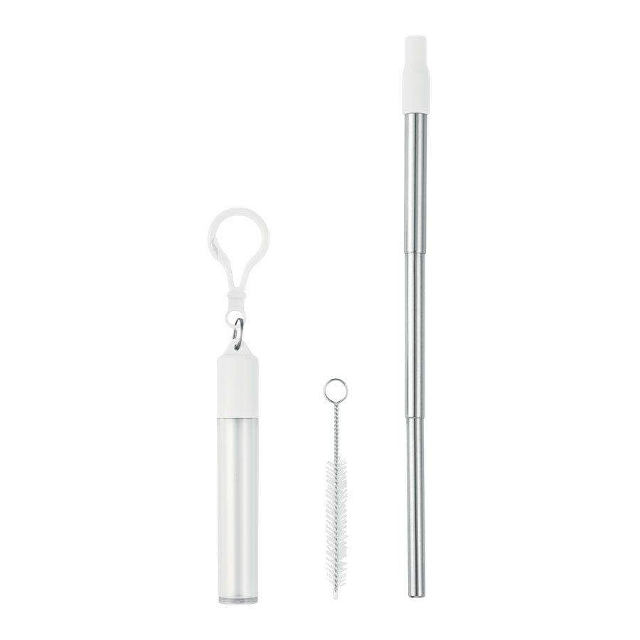 PAILLE TELESCOPIQUE EN METAL PUBLICITAIRE 'YAUCO'