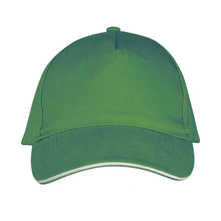 CASQUETTE PERSONNALISEE 'LONG BEACH' 260 GR/M² - vert prairie/blanc