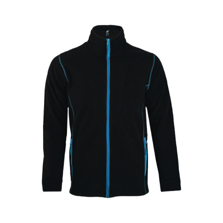 VESTE MICROPOLAIRE ZIPPEE HOMME 'NAVO' 200GR/M² - bleu/noir